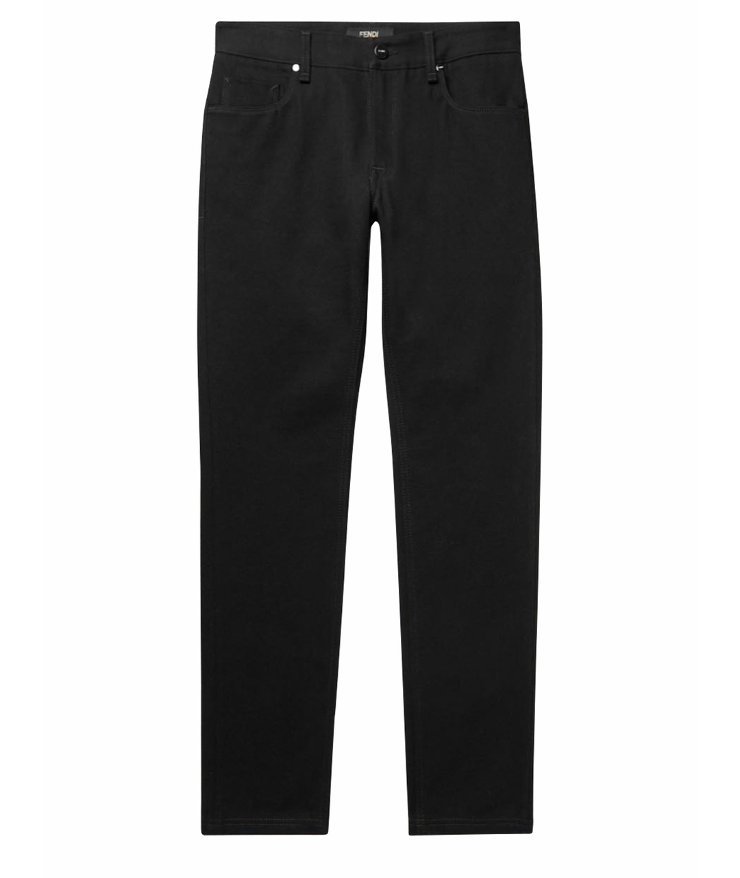 FENDI Черные хлопковые прямые джинсы, фото 1