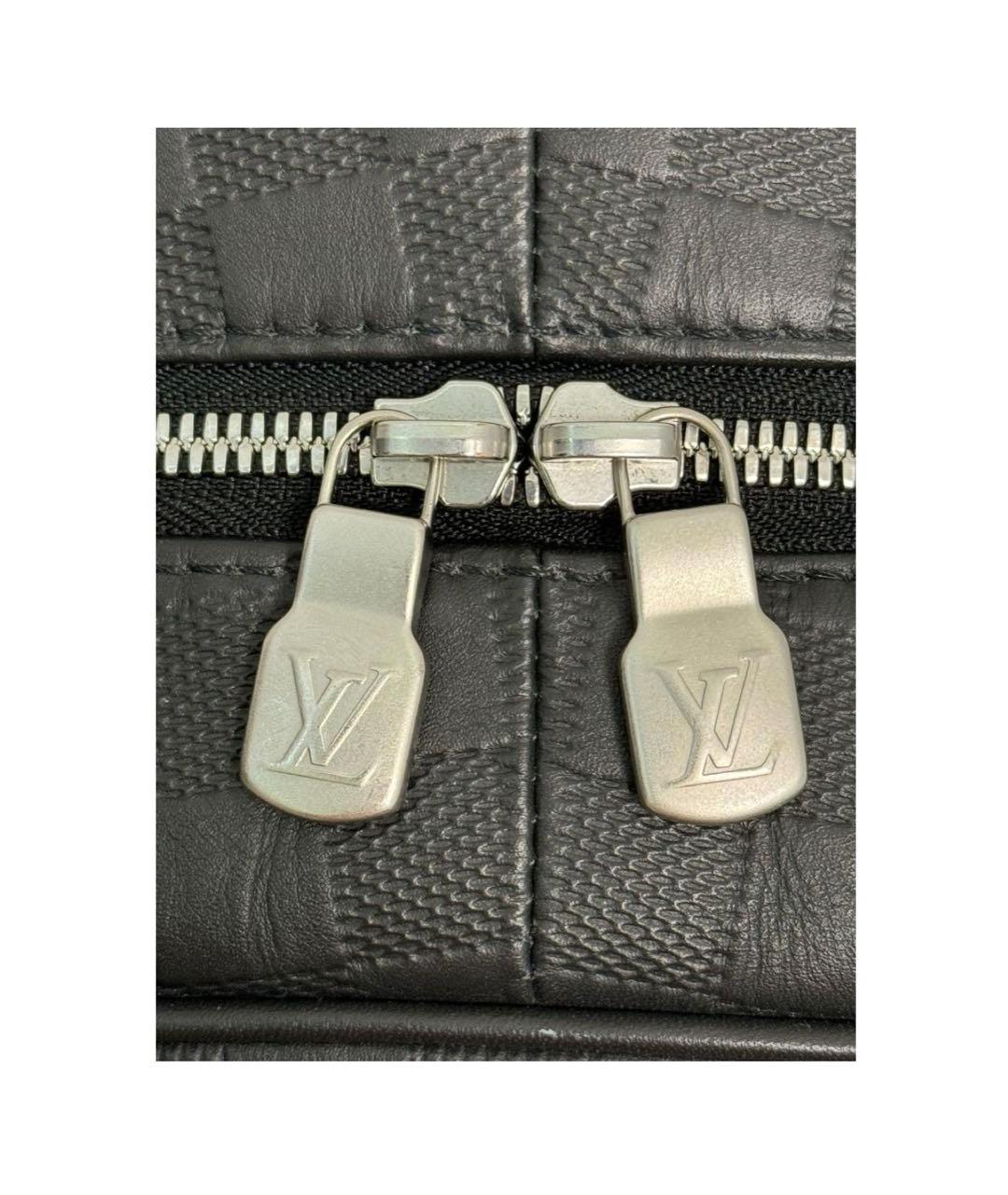 LOUIS VUITTON Черный кожаный рюкзак, фото 5