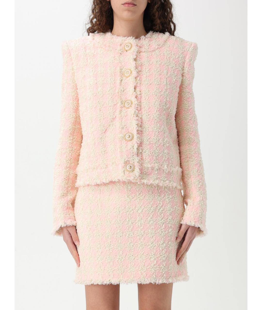 BALMAIN Розовый синтетический жакет/пиджак, фото 2