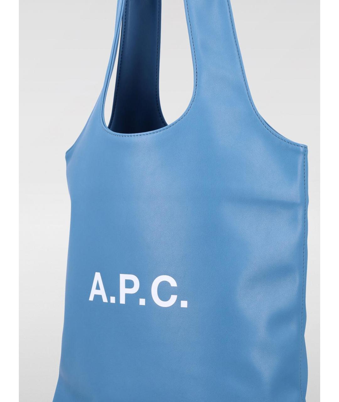 A.P.C. Голубая сумка тоут из искусственной кожи, фото 4