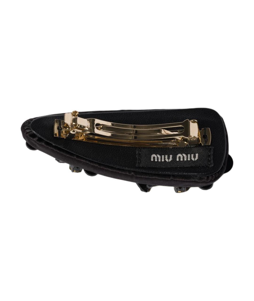 MIU MIU Черная заколка, фото 2