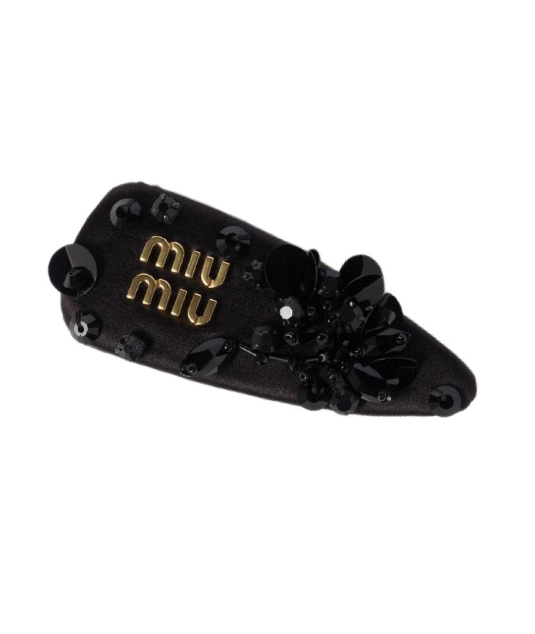 MIU MIU Черная заколка, фото 3