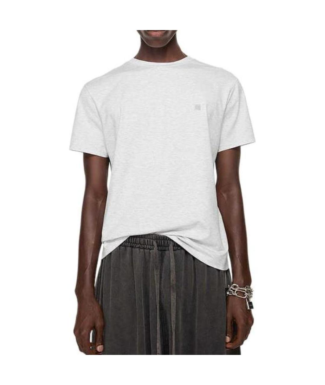 ACNE STUDIOS Серая хлопковая футболка, фото 2