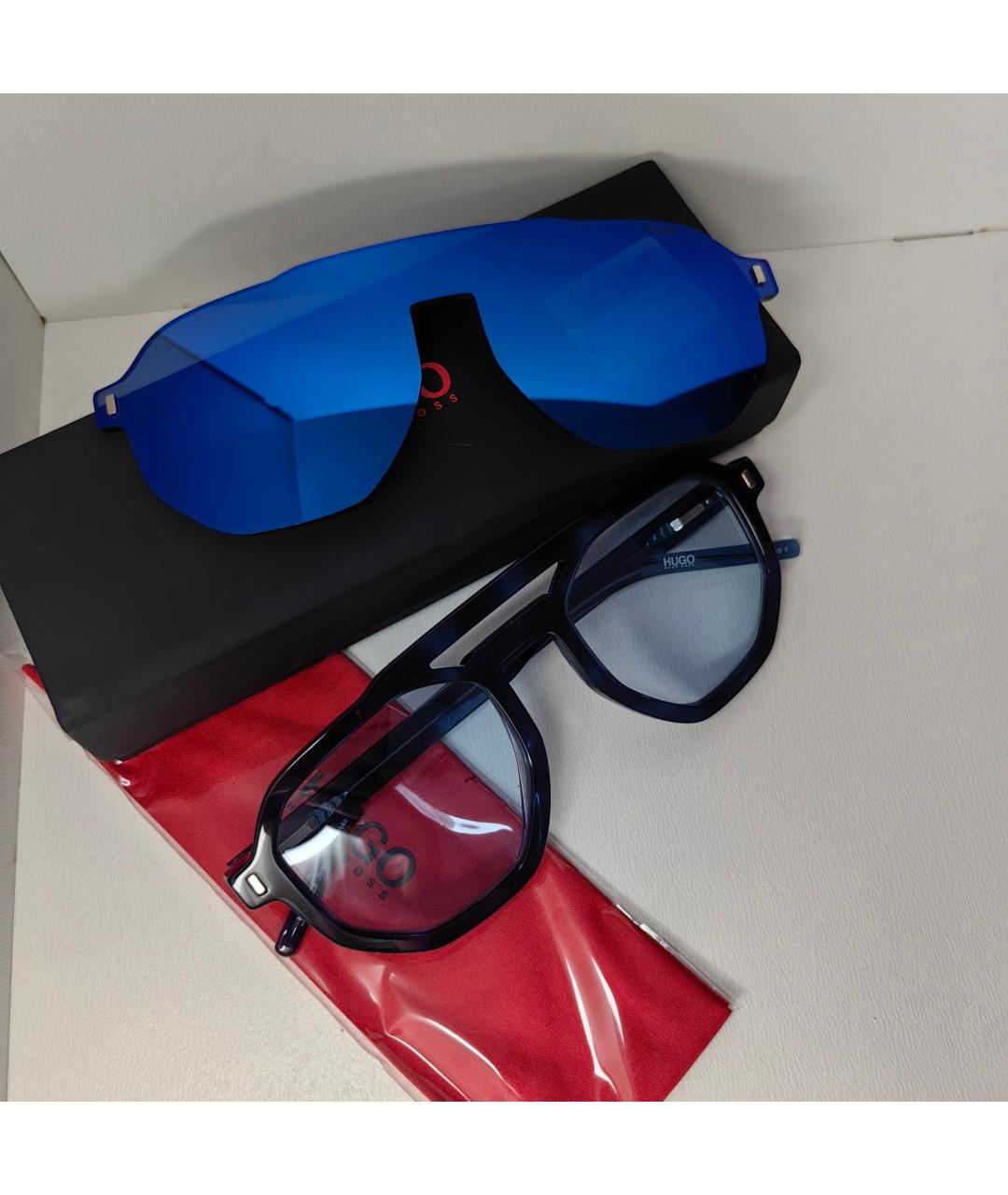 HUGO BOSS Синие пластиковые солнцезащитные очки, фото 2