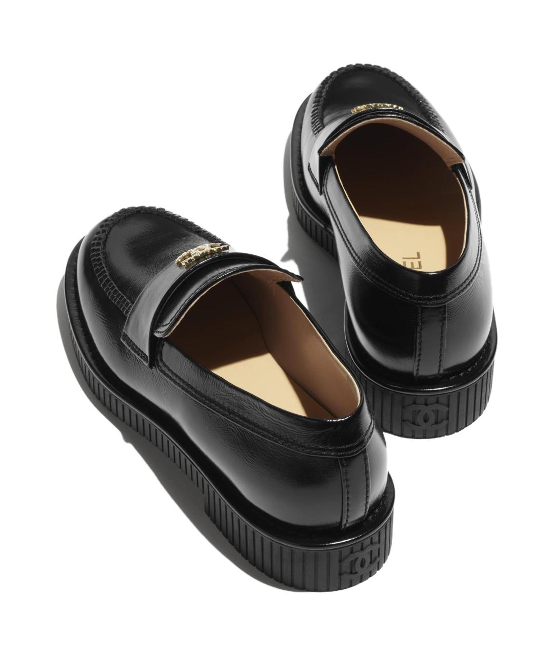 CHANEL Черные кожаные лоферы, фото 4