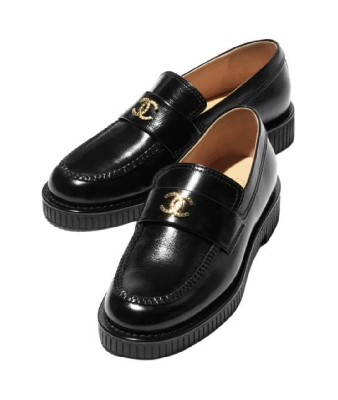 CHANEL Черные кожаные лоферы, фото 3