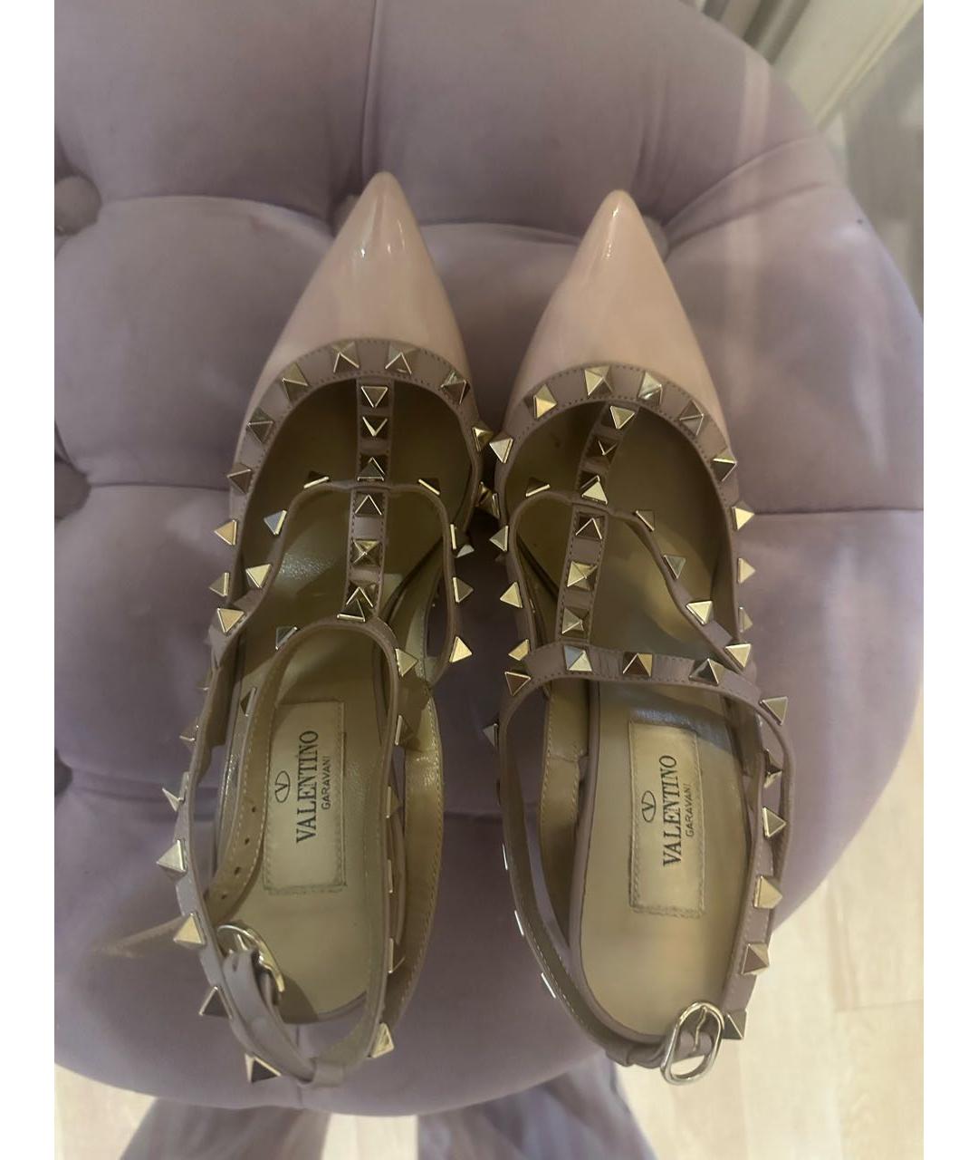 VALENTINO Розовые босоножки из лакированной кожи, фото 3