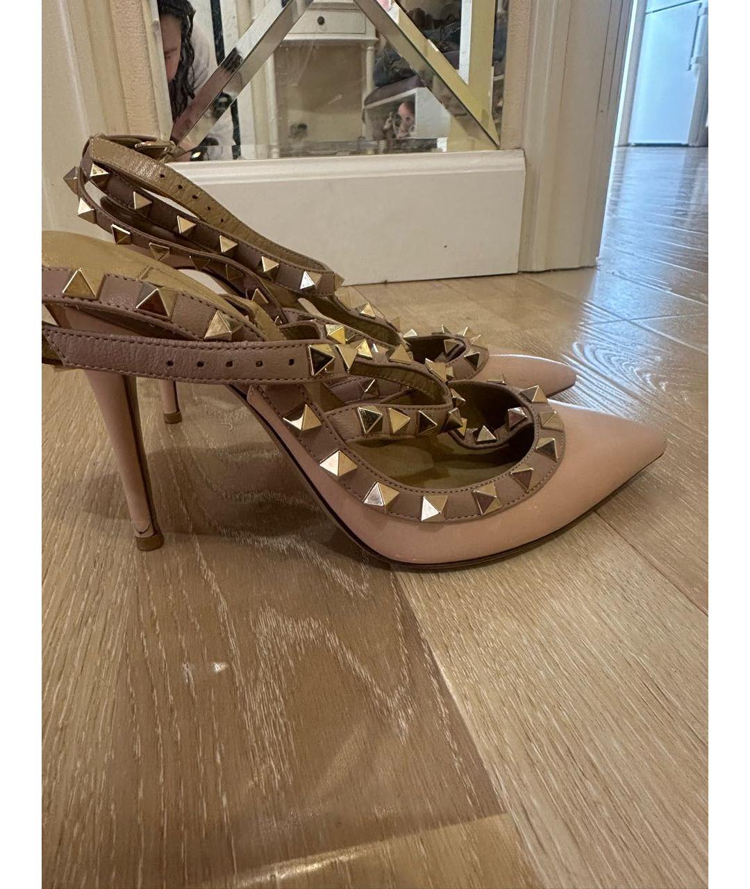 VALENTINO Розовые босоножки из лакированной кожи, фото 5