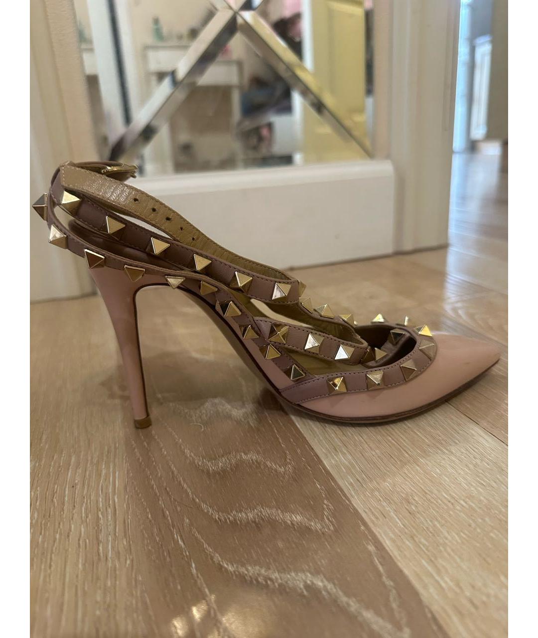 VALENTINO Розовые босоножки из лакированной кожи, фото 8
