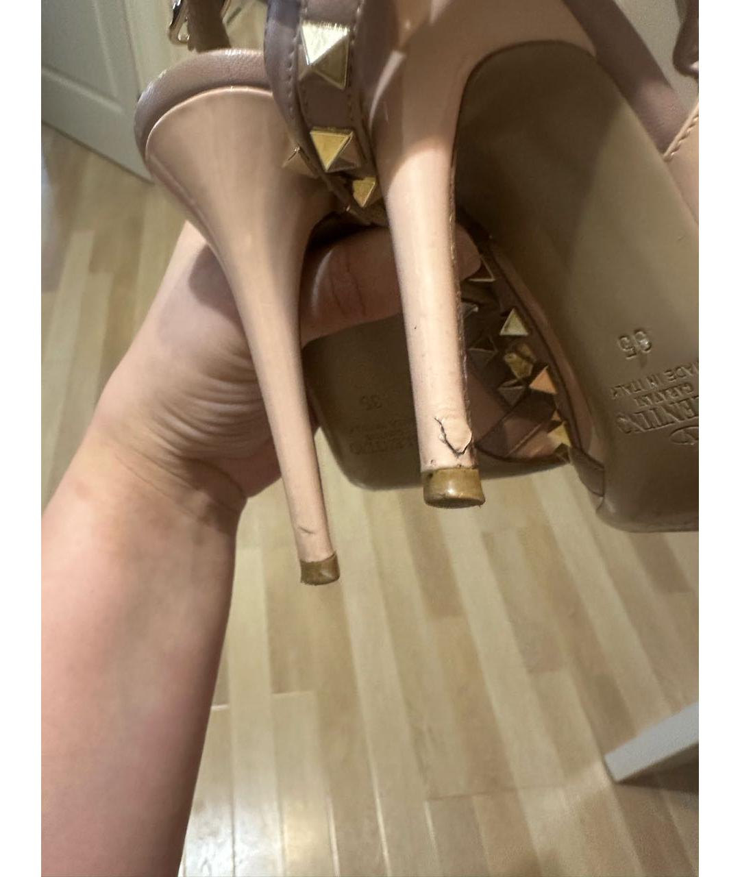 VALENTINO Розовые босоножки из лакированной кожи, фото 7