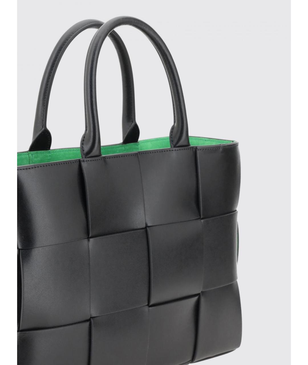 BOTTEGA VENETA Черная кожаная сумка тоут, фото 3