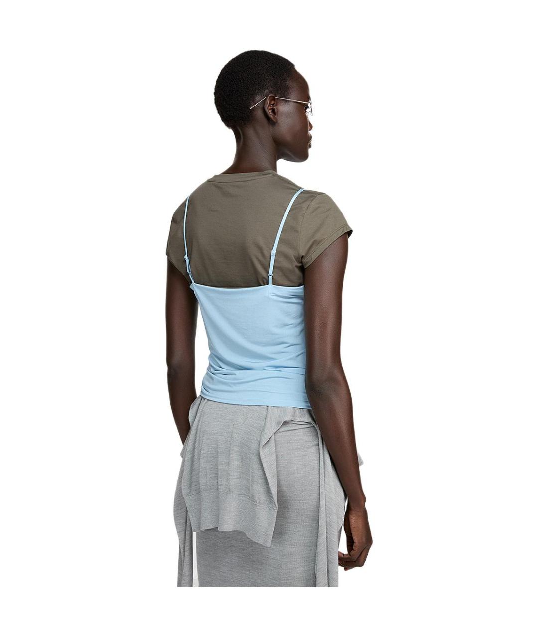 ACNE STUDIOS Голубая хлопковая майка, фото 5