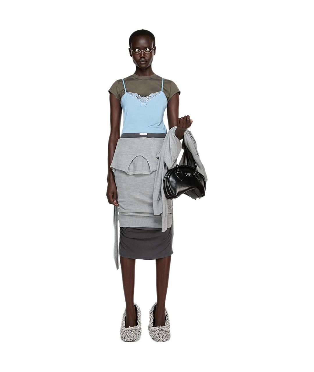 ACNE STUDIOS Голубая хлопковая майка, фото 6