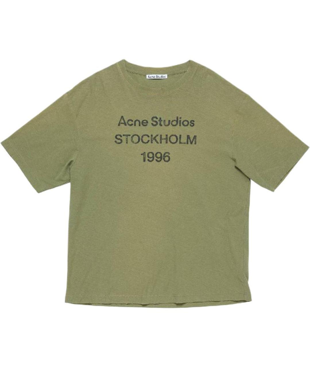 ACNE STUDIOS Зеленая хлопковая футболка, фото 1