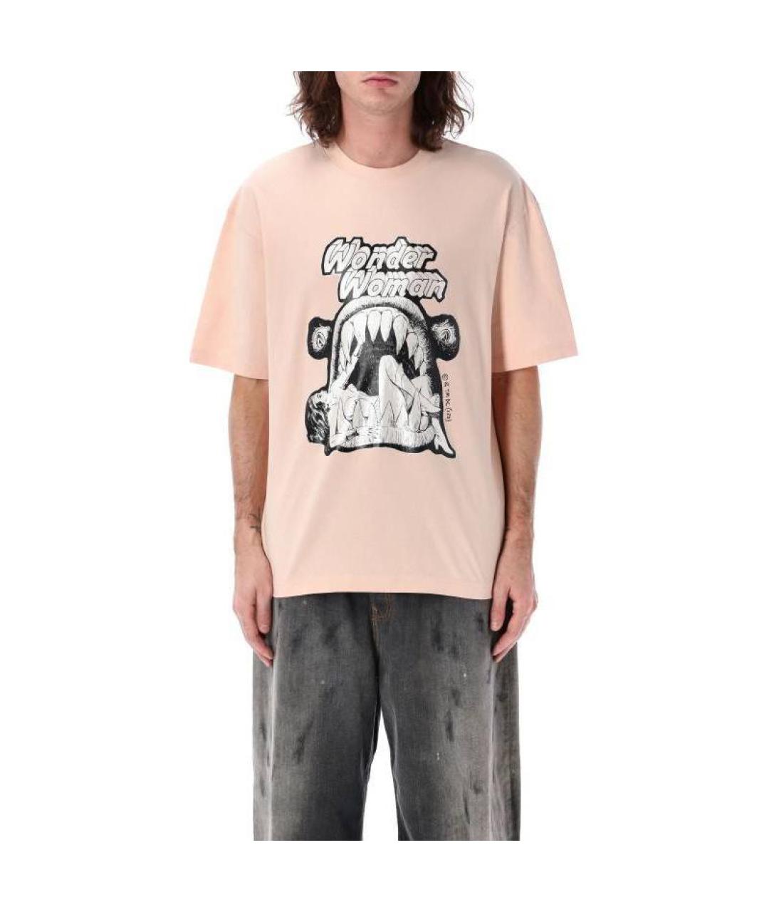 ACNE STUDIOS Розовая хлопковая футболка, фото 6