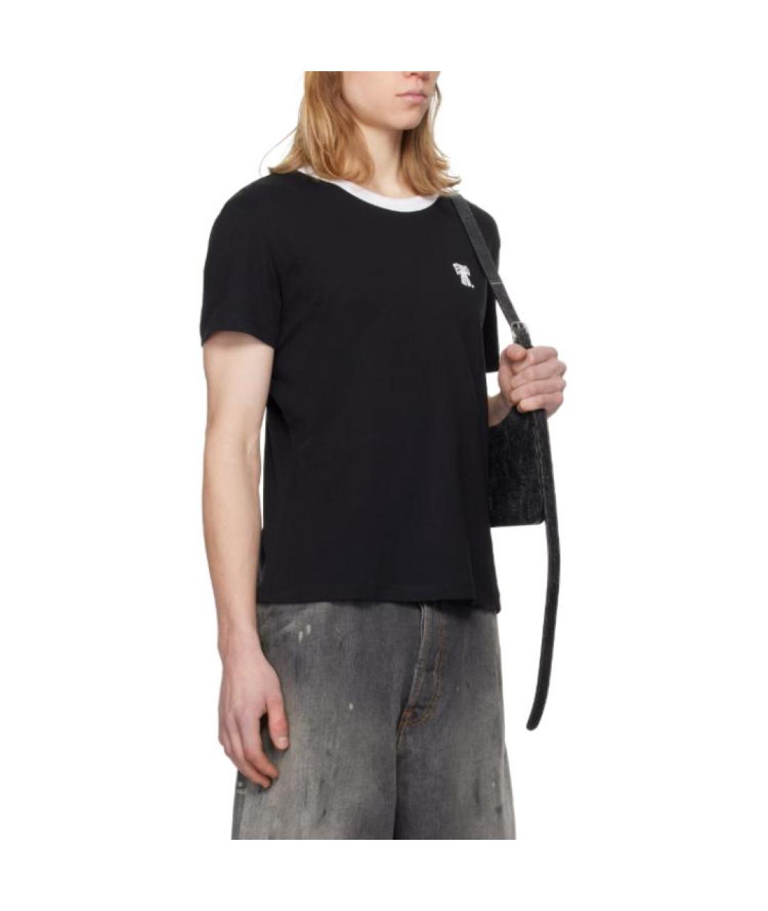 ACNE STUDIOS Черная хлопковая футболка, фото 3