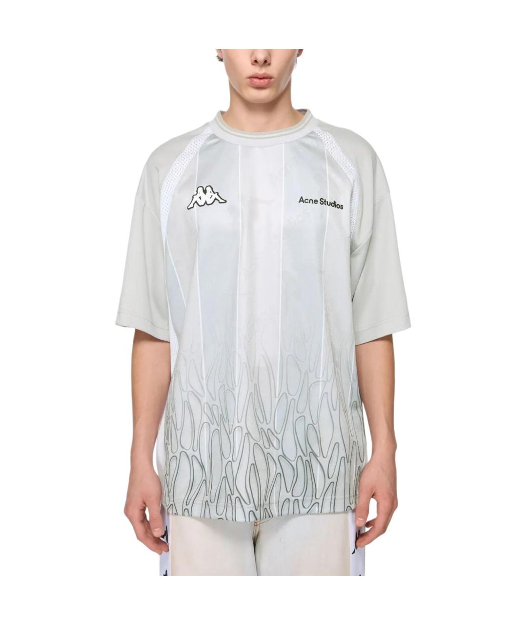 ACNE STUDIOS Серая хлопковая футболка, фото 2