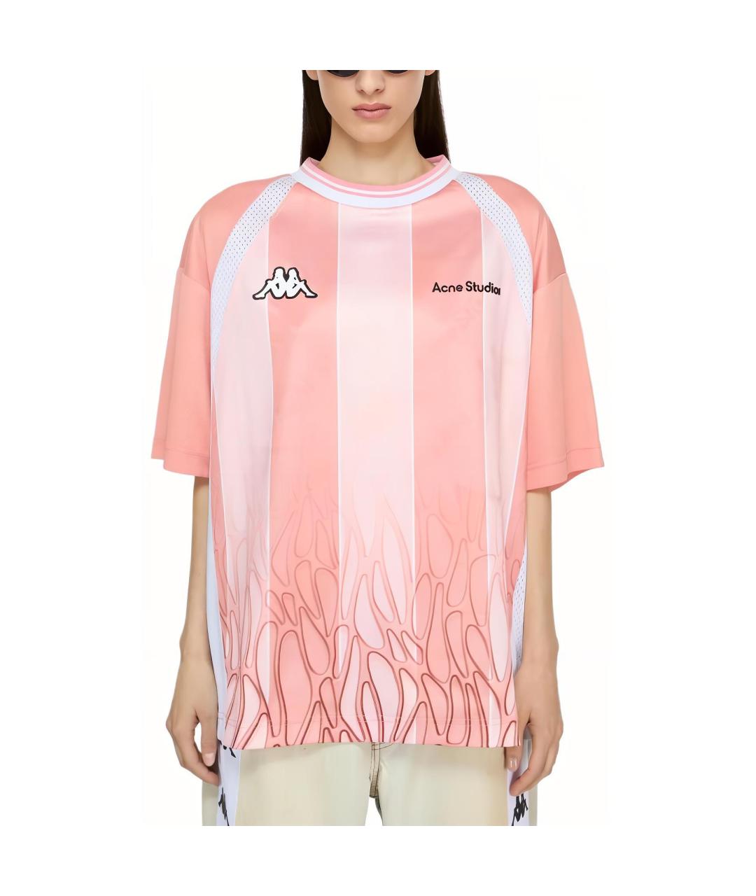 ACNE STUDIOS Розовая хлопковая футболка, фото 4