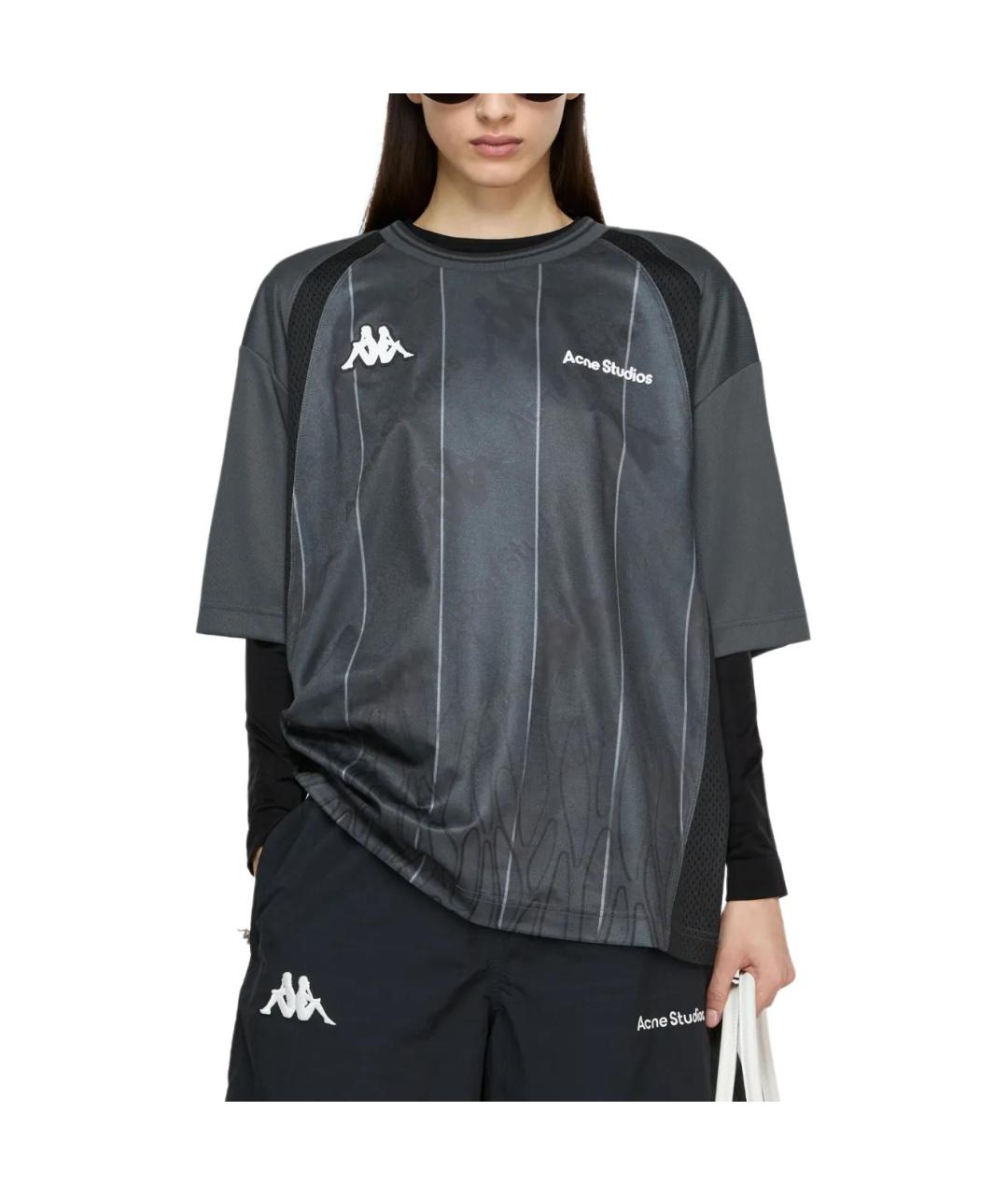 ACNE STUDIOS Черная хлопковая футболка, фото 4