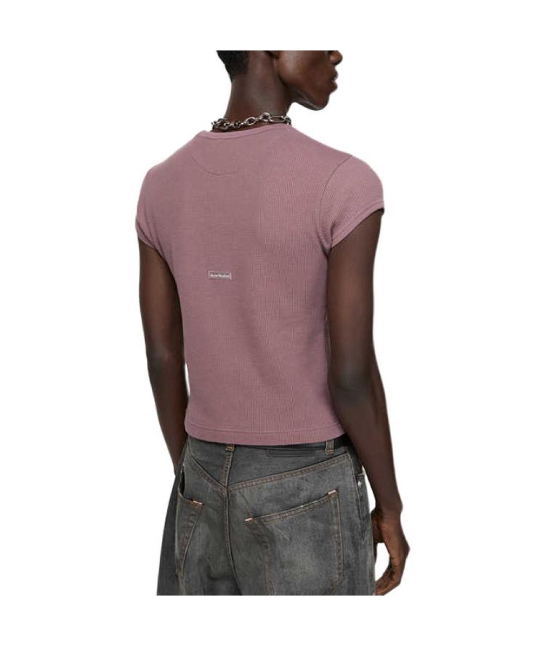 ACNE STUDIOS Фиолетовая хлопковая футболка, фото 3