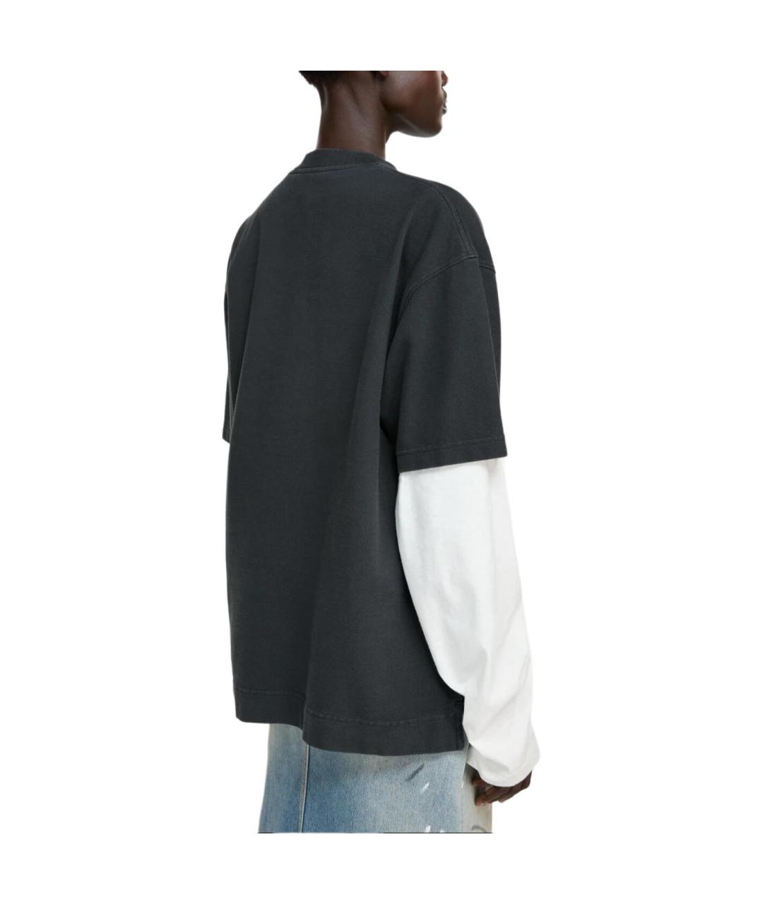 ACNE STUDIOS Черная хлопковая футболка, фото 3