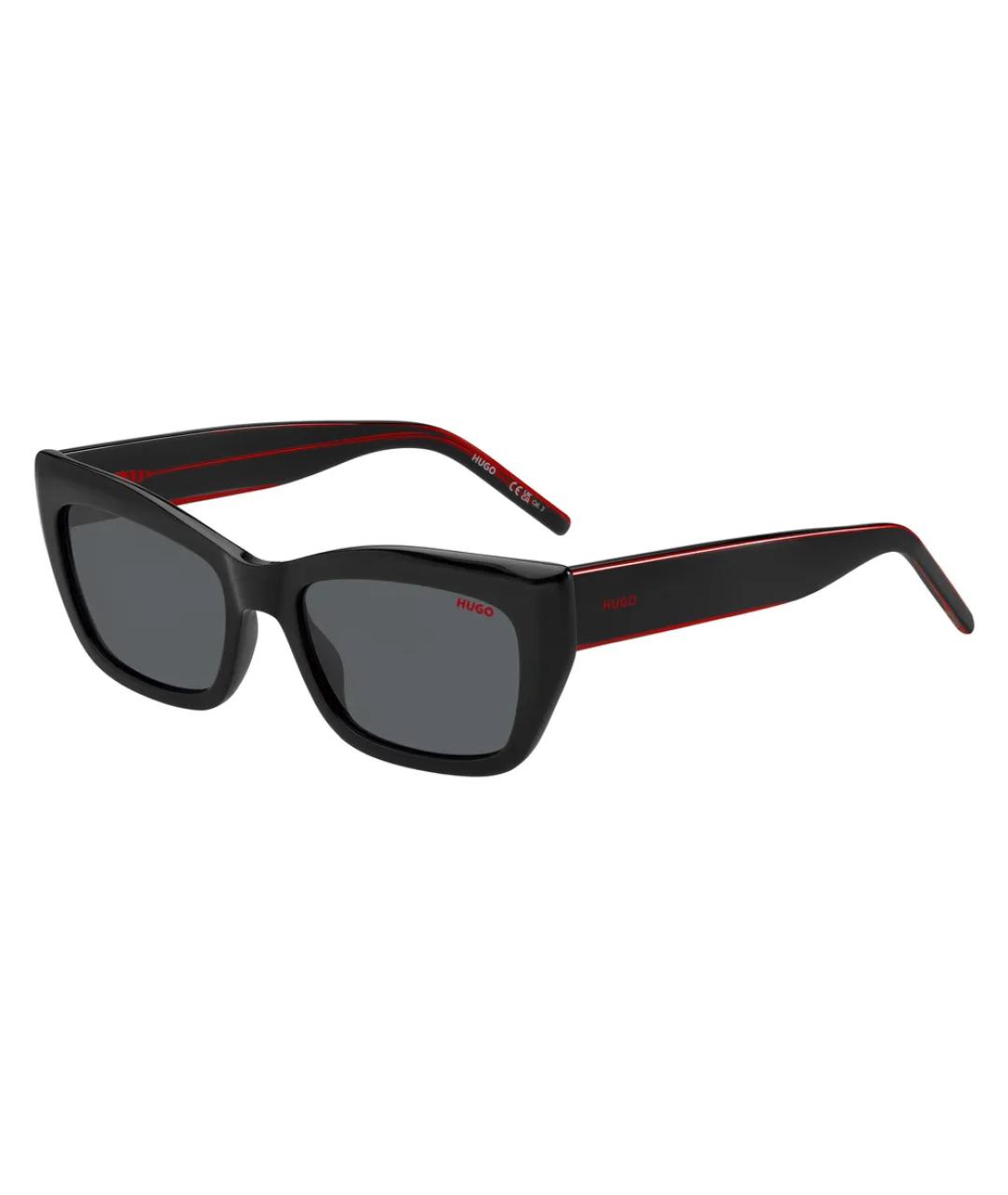 HUGO BOSS Черные пластиковые солнцезащитные очки, фото 1