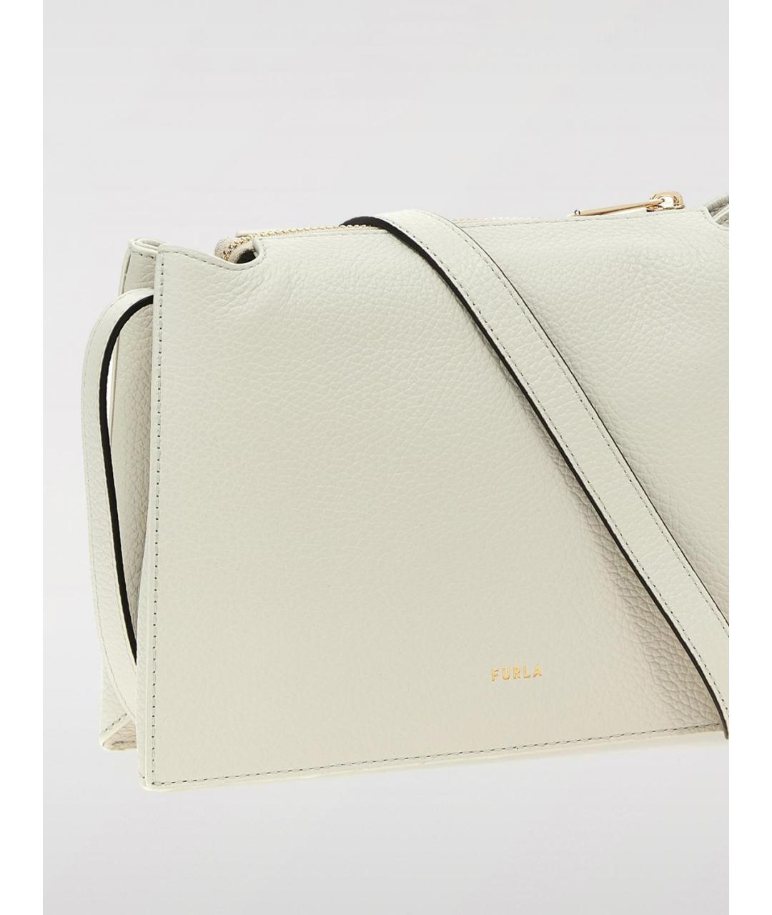 FURLA Бежевая кожаная сумка через плечо, фото 3