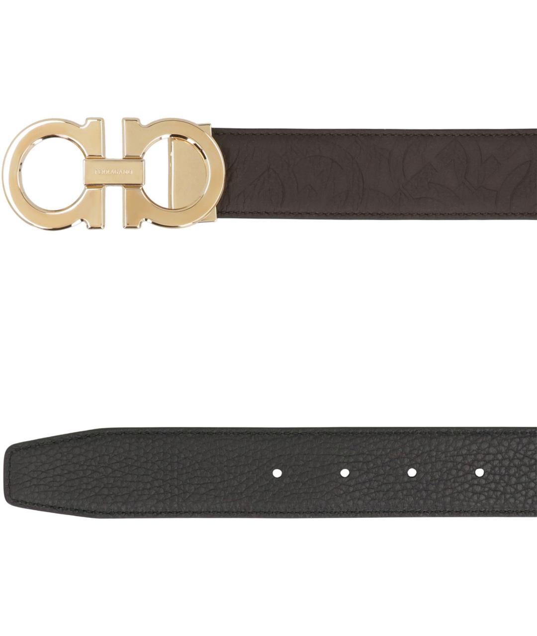 FERRAGAMO Коричневый кожаный ремень, фото 2