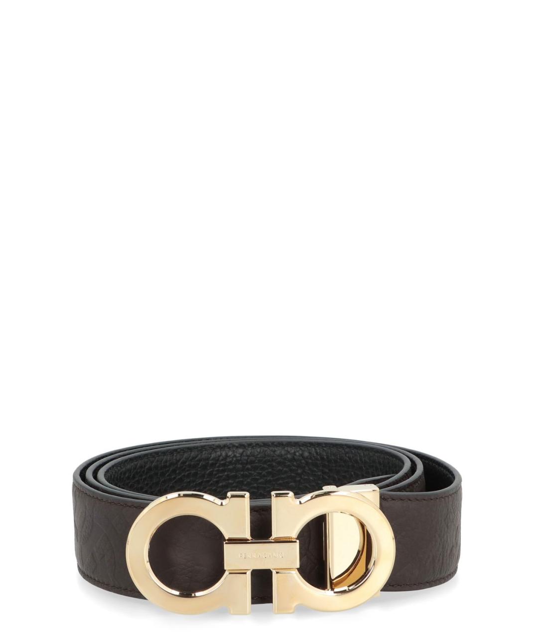 FERRAGAMO Коричневый кожаный ремень, фото 1