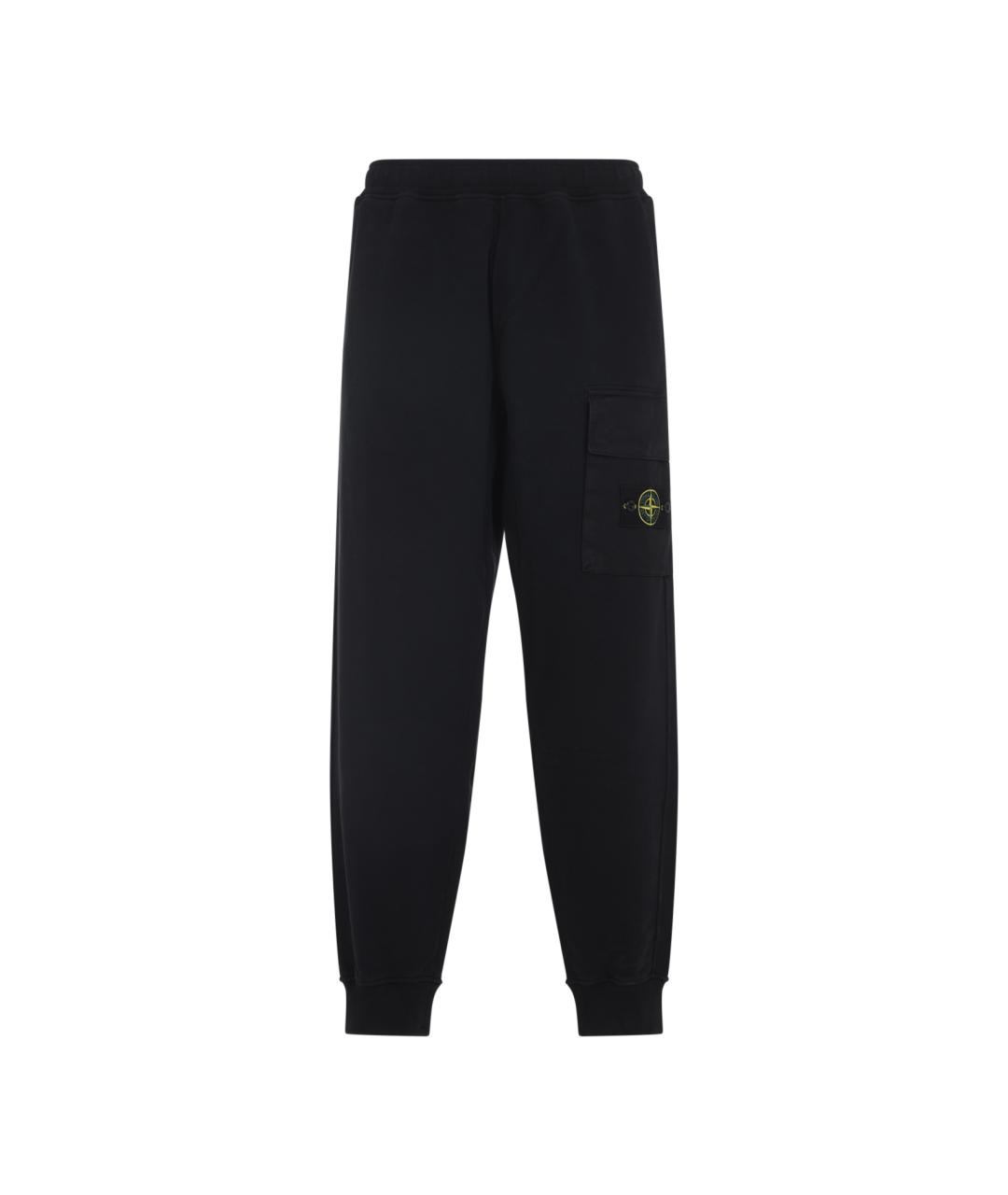 STONE ISLAND Черные хлопковые повседневные брюки, фото 1
