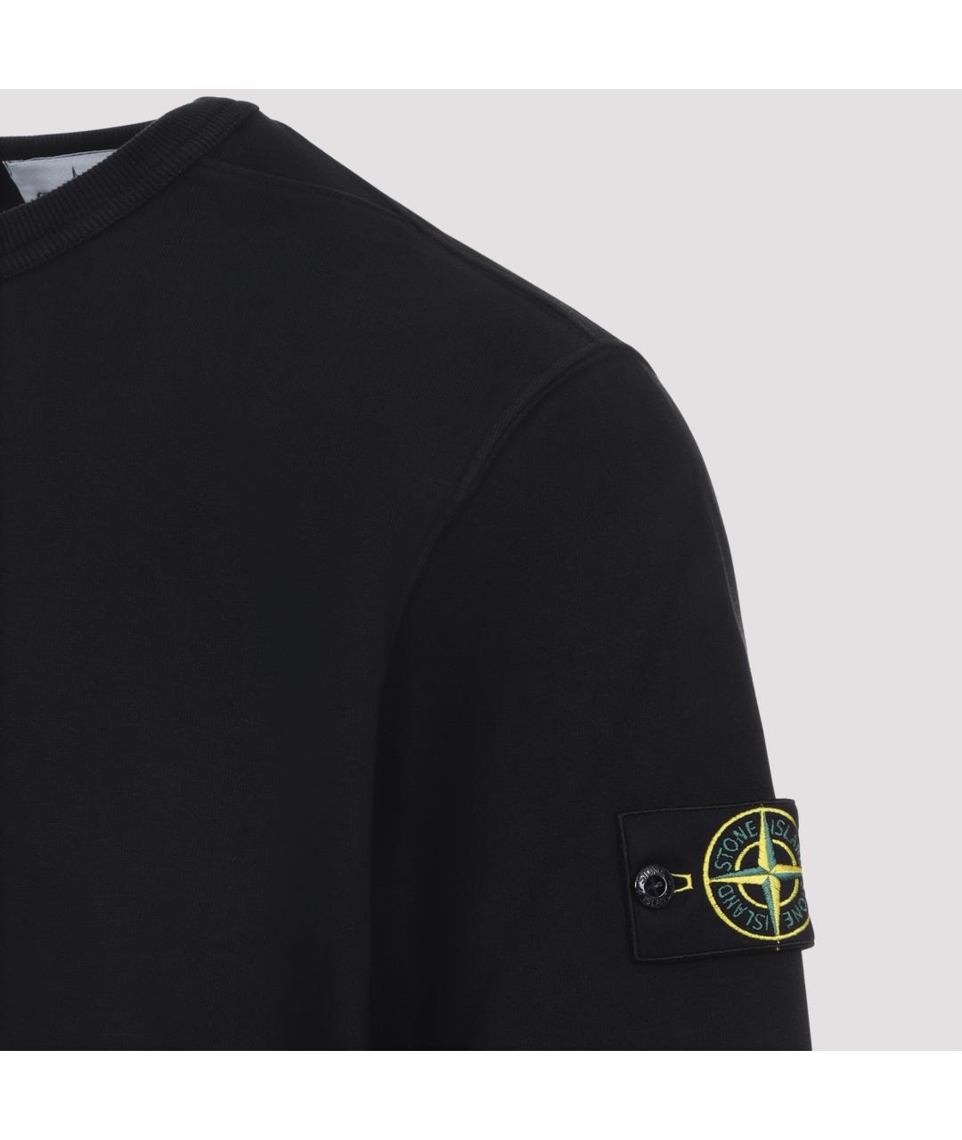 STONE ISLAND Черный хлопковый джемпер / свитер, фото 3