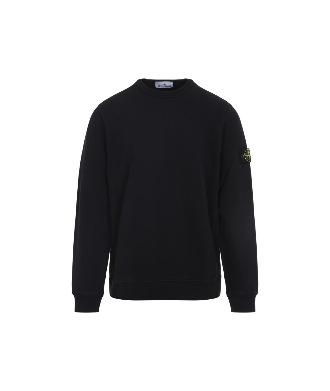 STONE ISLAND Черный хлопковый джемпер / свитер, фото 1