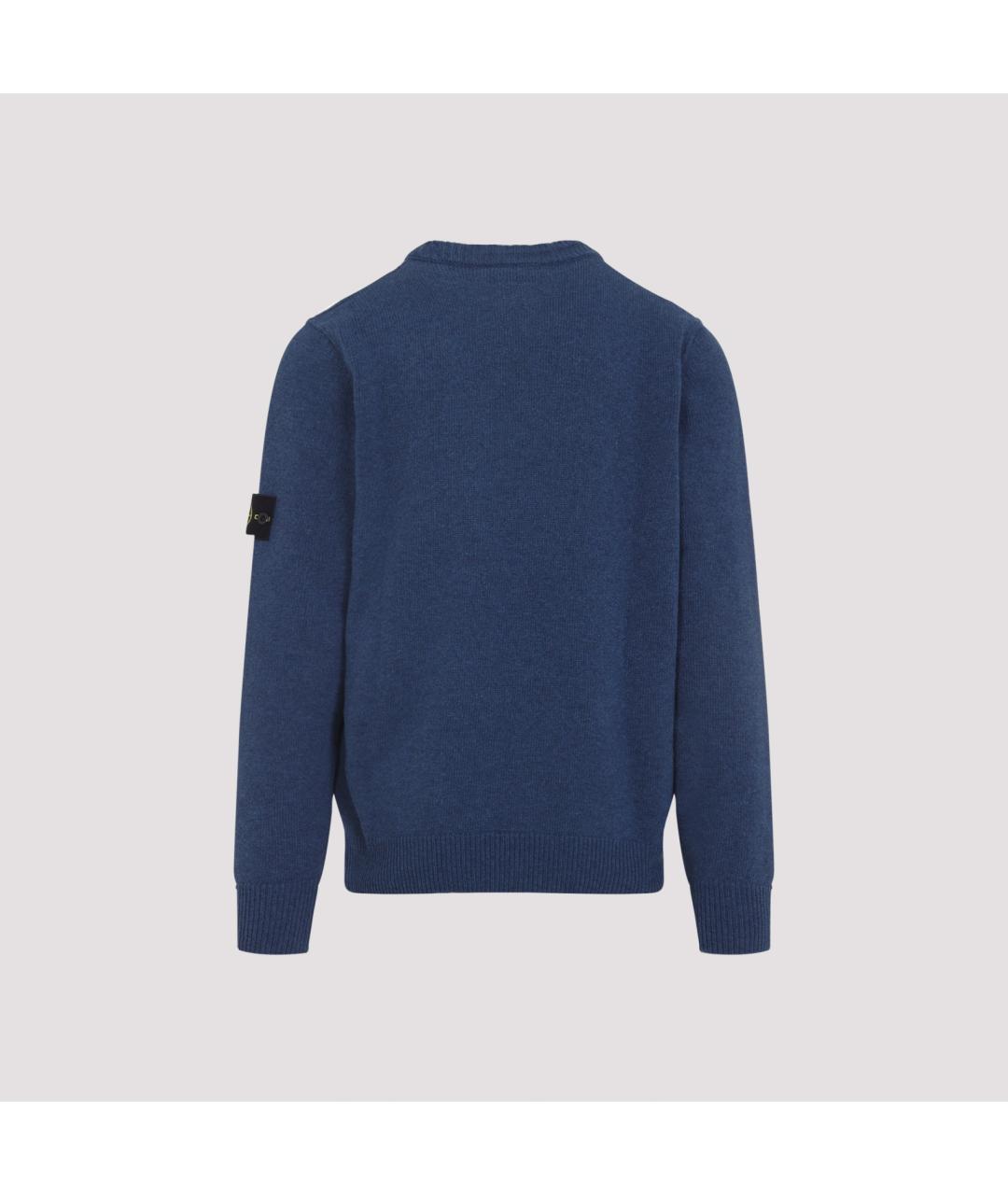STONE ISLAND Синий шерстяной джемпер / свитер, фото 2