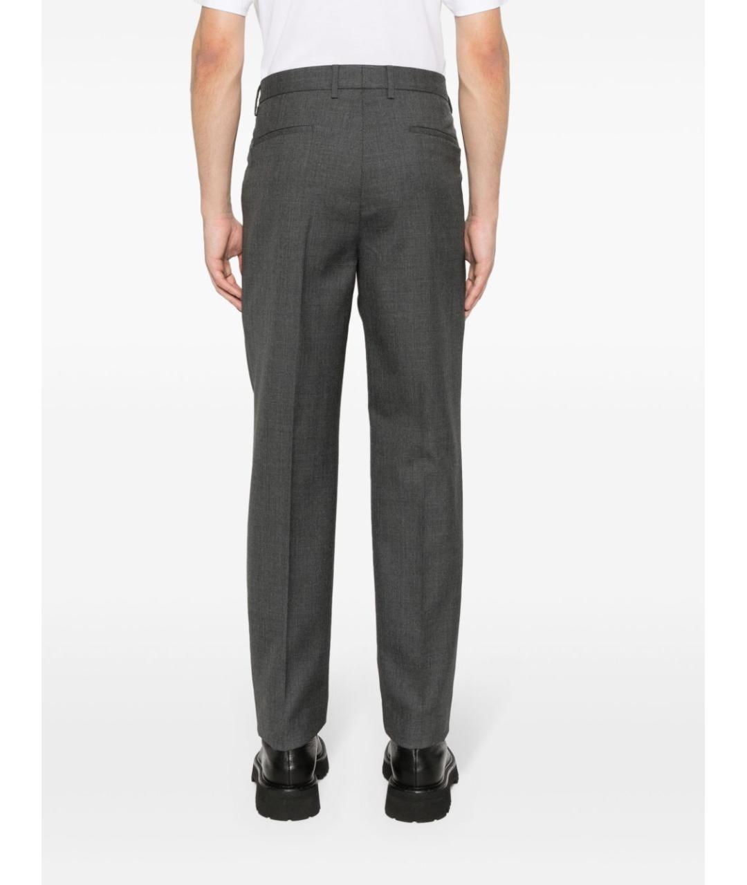 BRUNELLO CUCINELLI Антрацитовые хлопковые повседневные брюки, фото 5