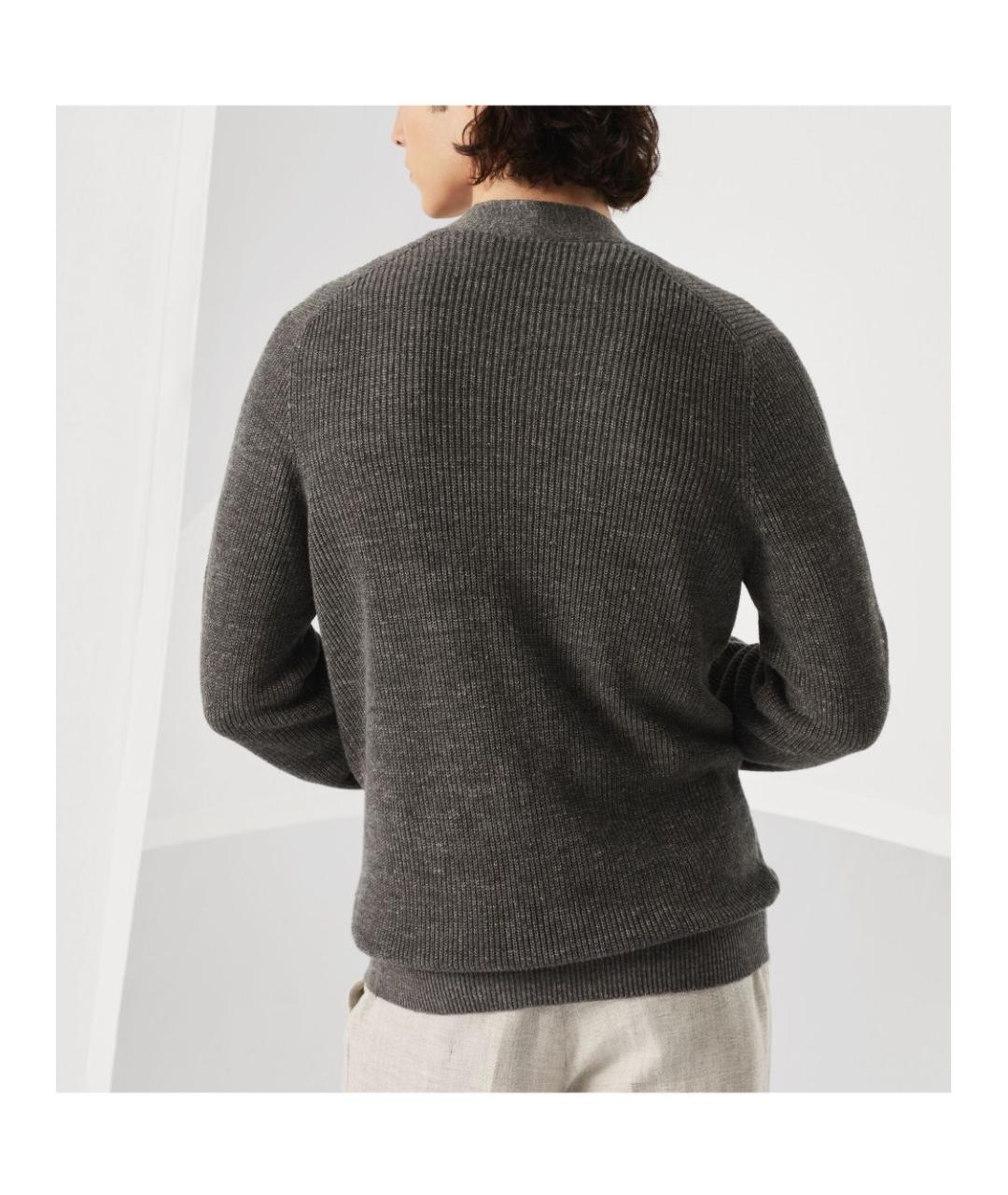 BRUNELLO CUCINELLI Антрацитовый хлопковый кардиган, фото 3