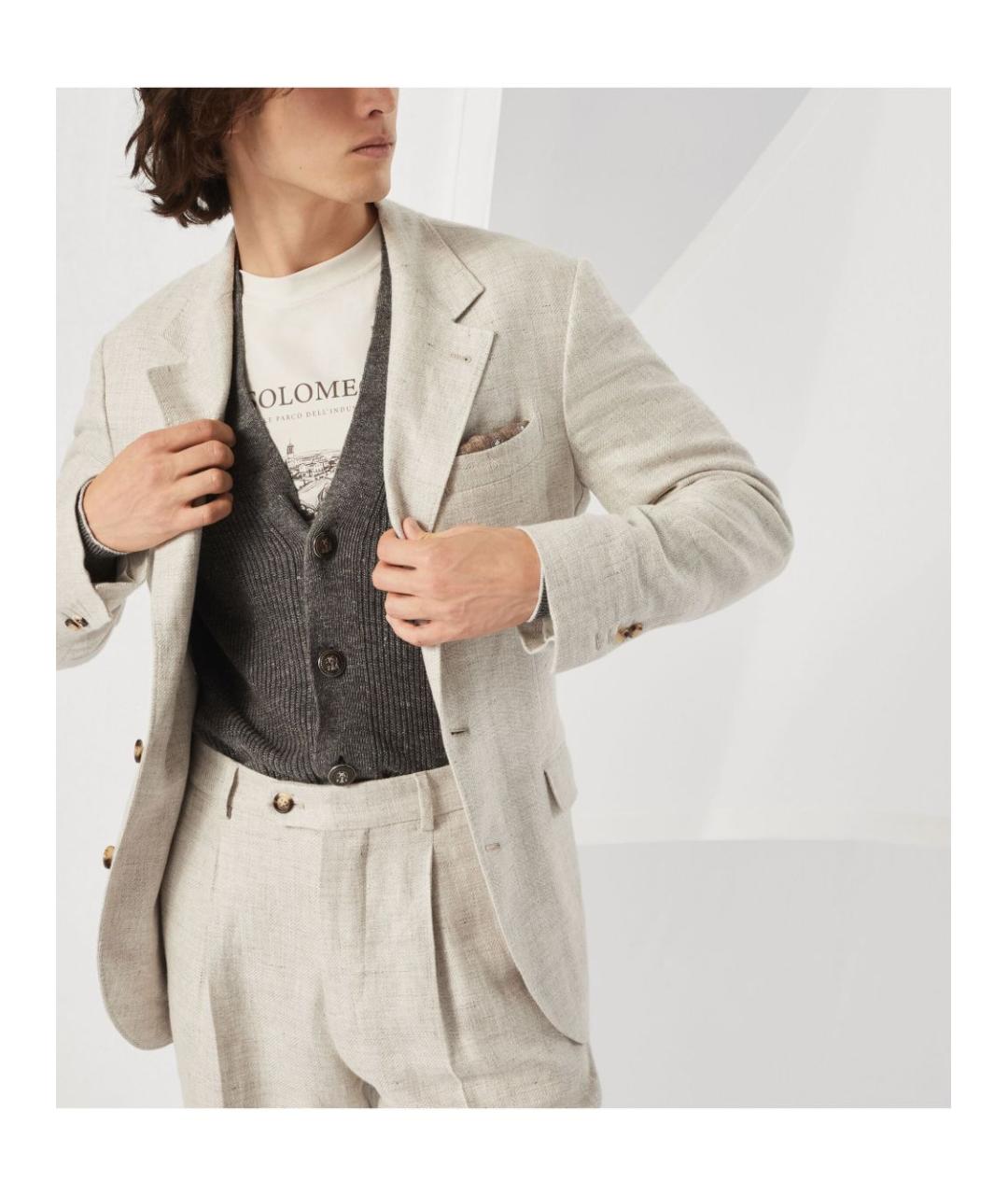 BRUNELLO CUCINELLI Антрацитовый хлопковый кардиган, фото 2