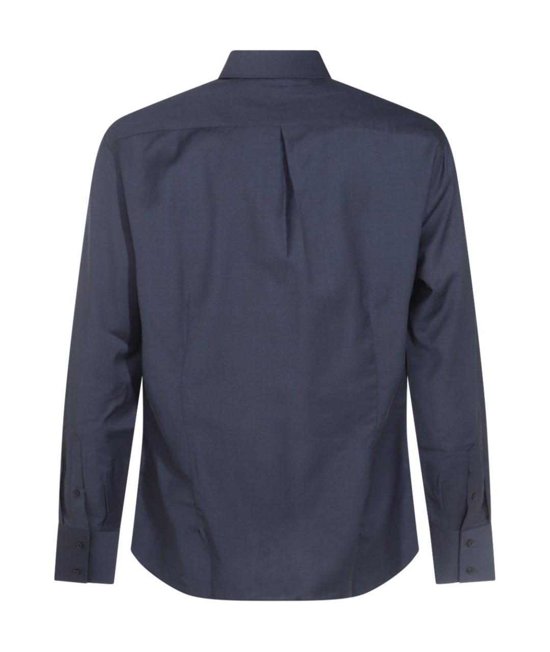 BRUNELLO CUCINELLI Темно-синяя шерстяная кэжуал рубашка, фото 3