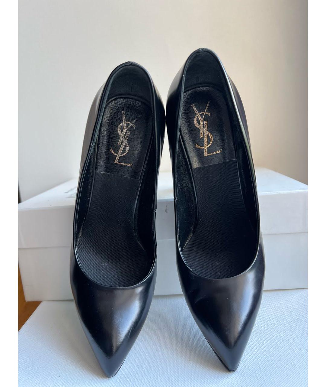 YVES SAINT LAURENT BEAUTY Черные кожаные туфли, фото 6