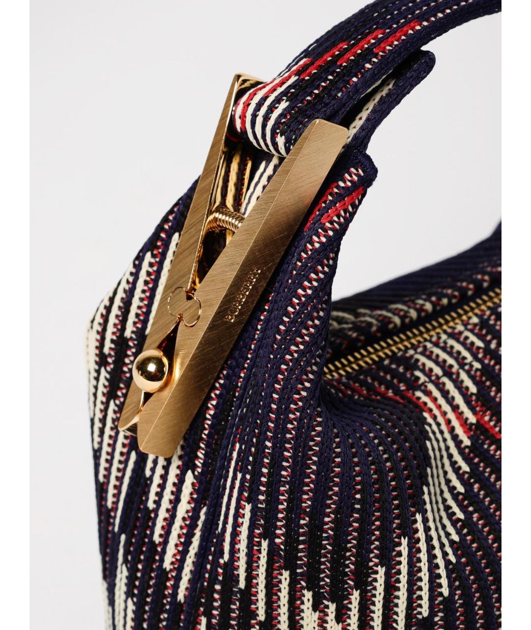 BURBERRY Фиолетовая тканевая сумка с короткими ручками, фото 4