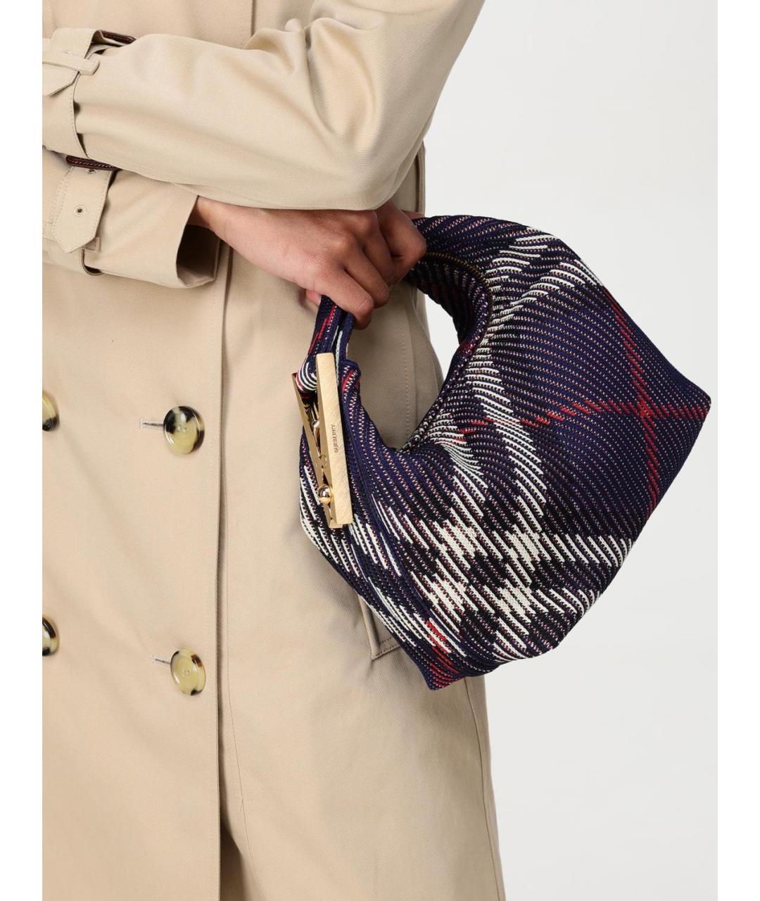 BURBERRY Фиолетовая тканевая сумка с короткими ручками, фото 2