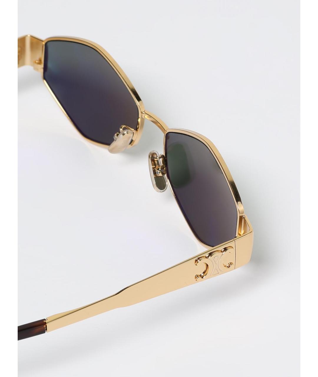 CELINE Золотые металлические солнцезащитные очки, фото 6