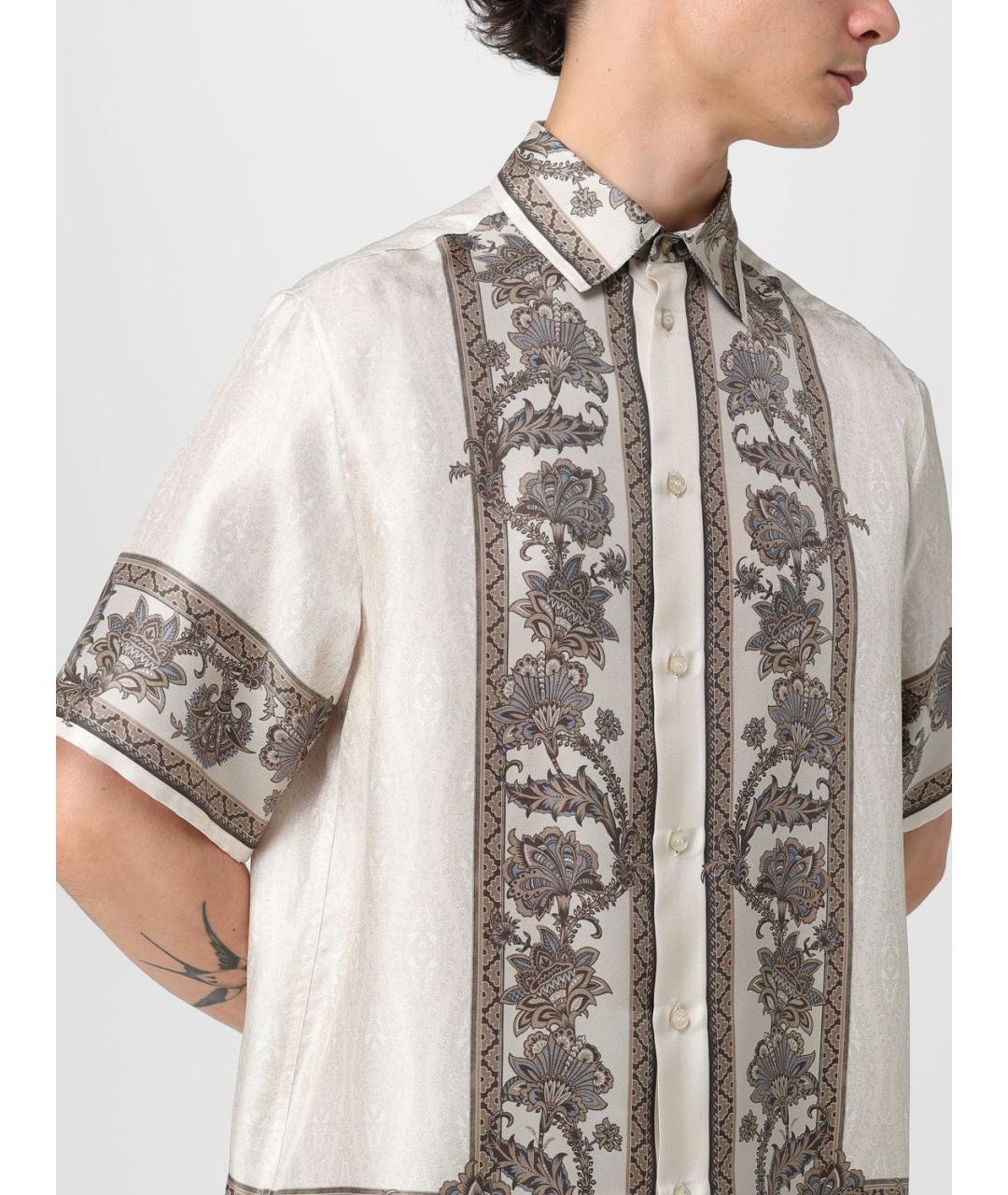 ETRO Белая хлопковая кэжуал рубашка, фото 6