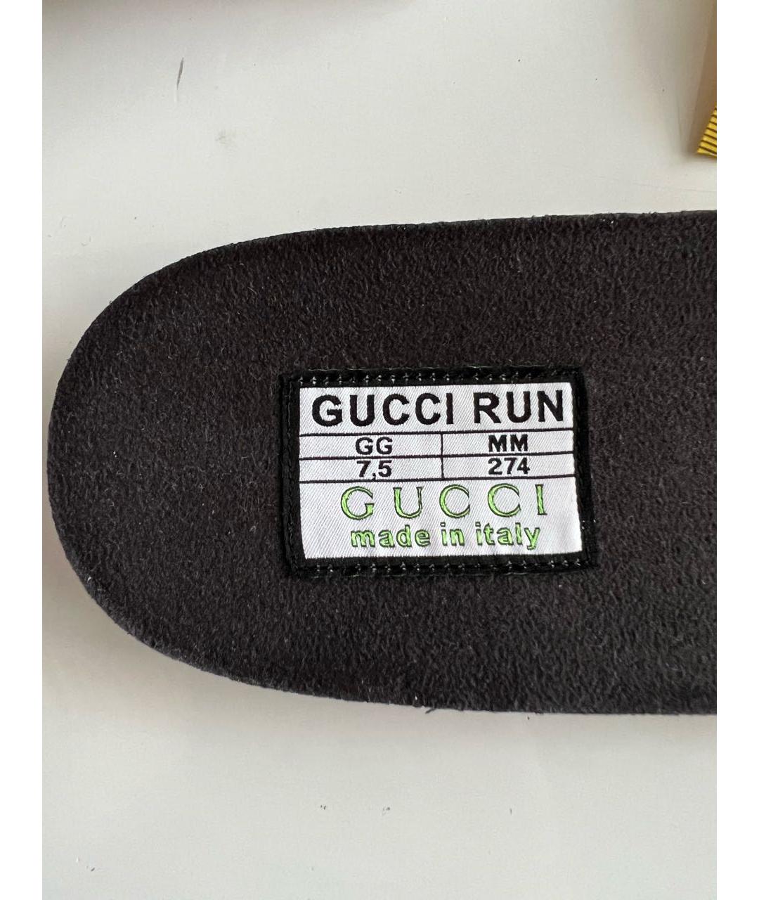 GUCCI Серые текстильные низкие кроссовки / кеды, фото 6