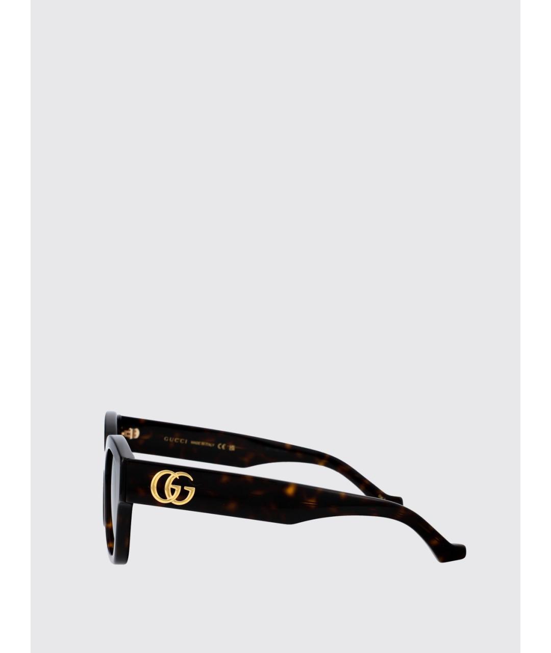GUCCI Коричневые пластиковые солнцезащитные очки, фото 4