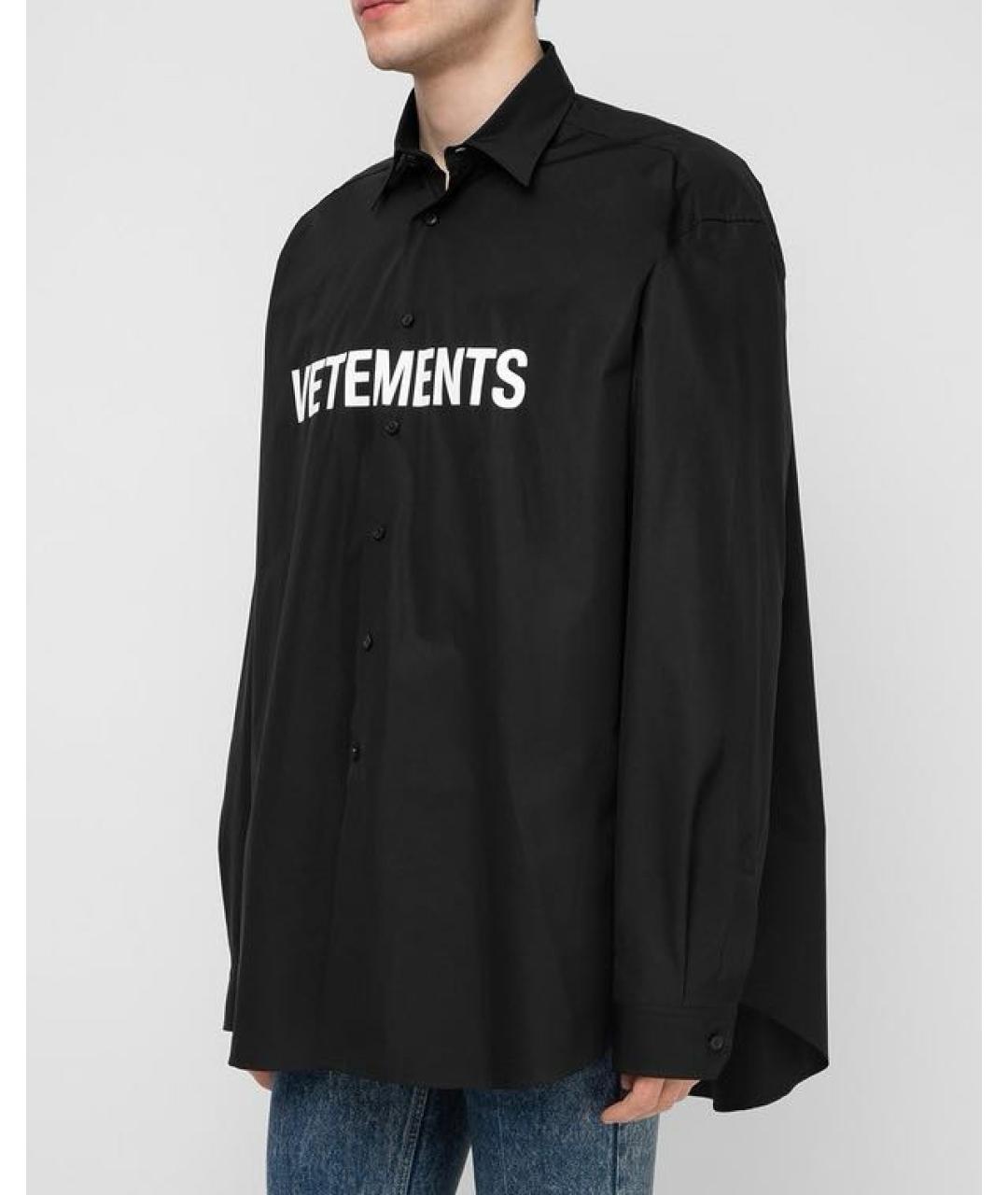 VETEMENTS Черная хлопковая кэжуал рубашка, фото 4