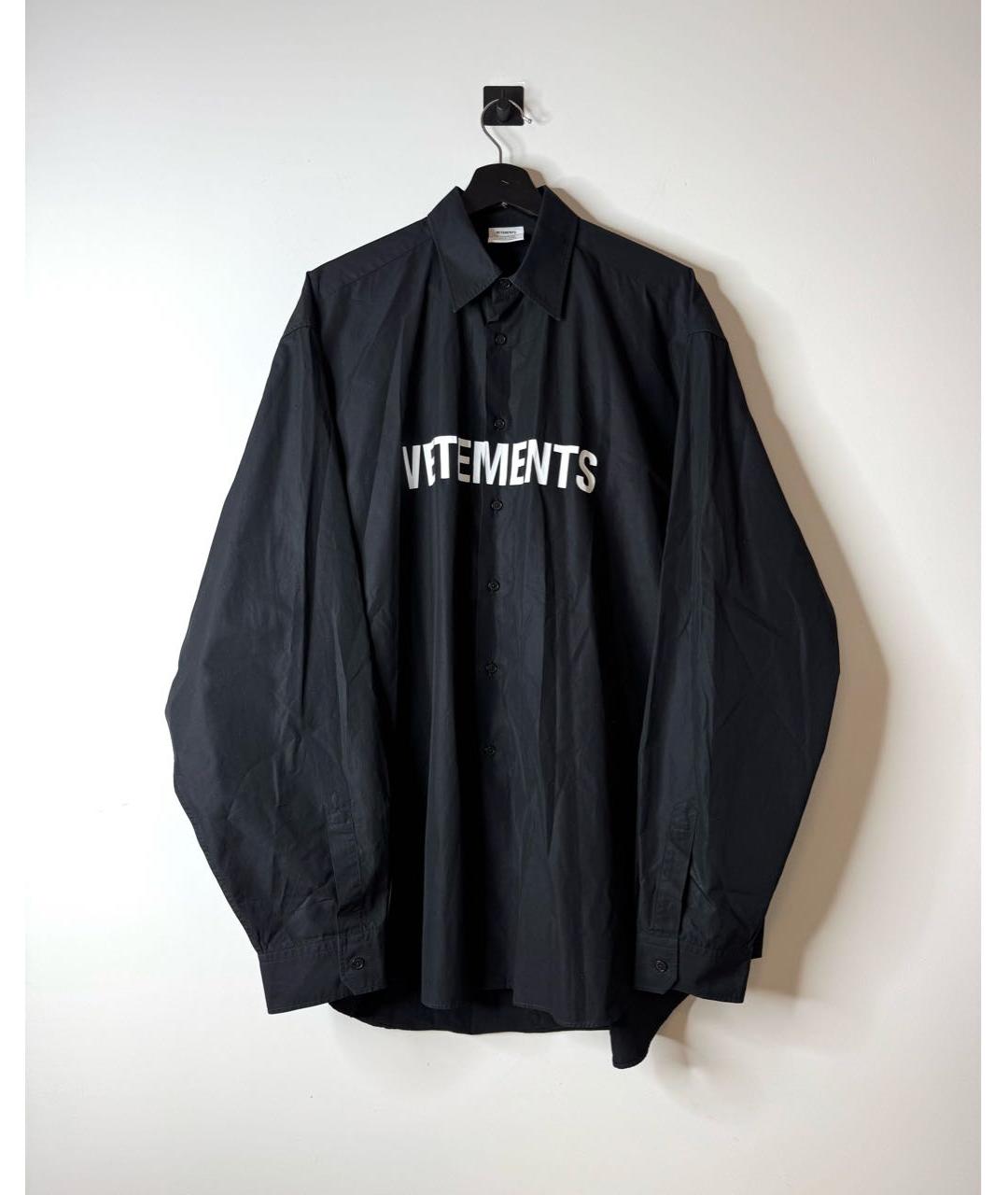 VETEMENTS Черная хлопковая рубашка, фото 2