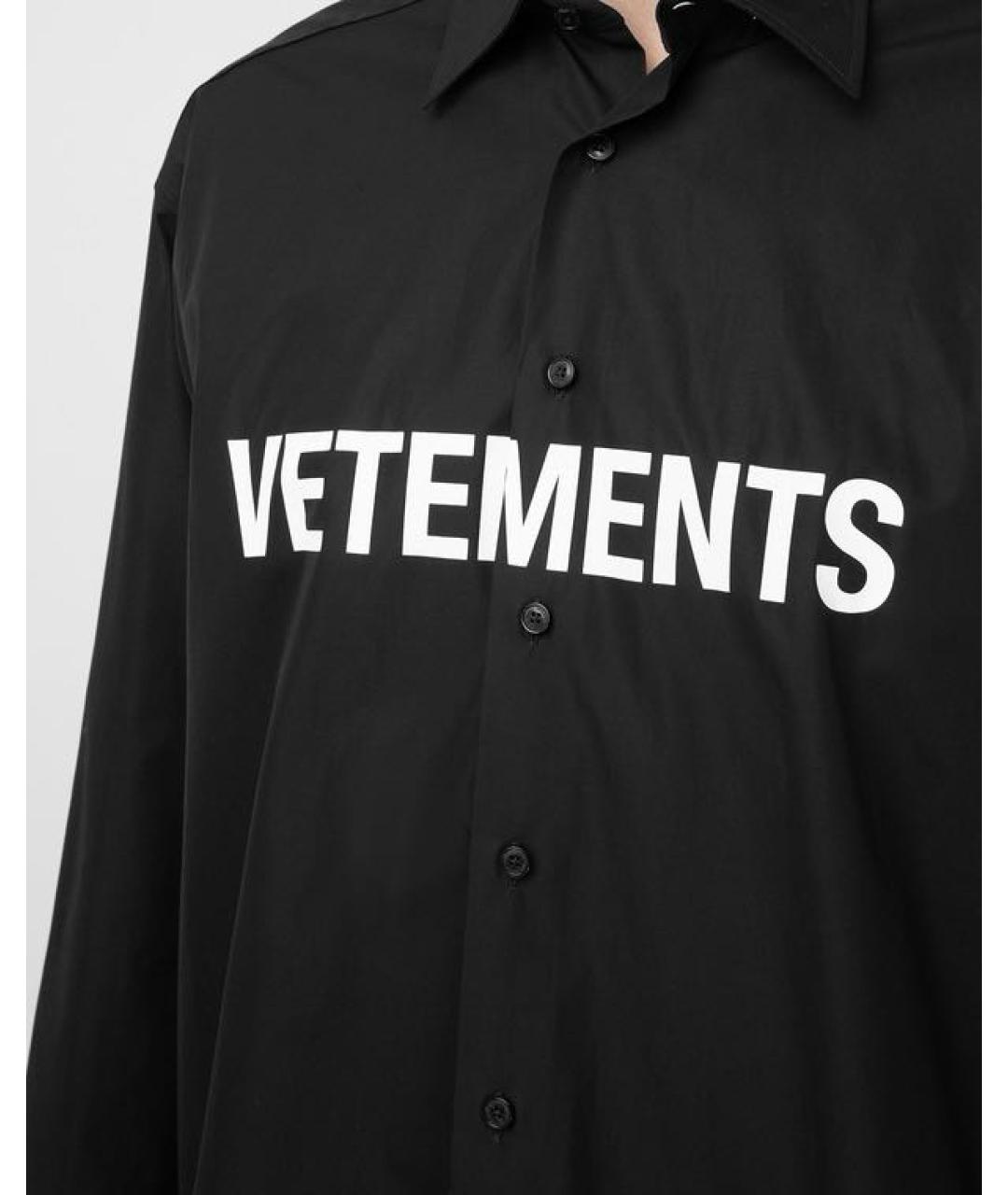 VETEMENTS Черная хлопковая рубашка, фото 4