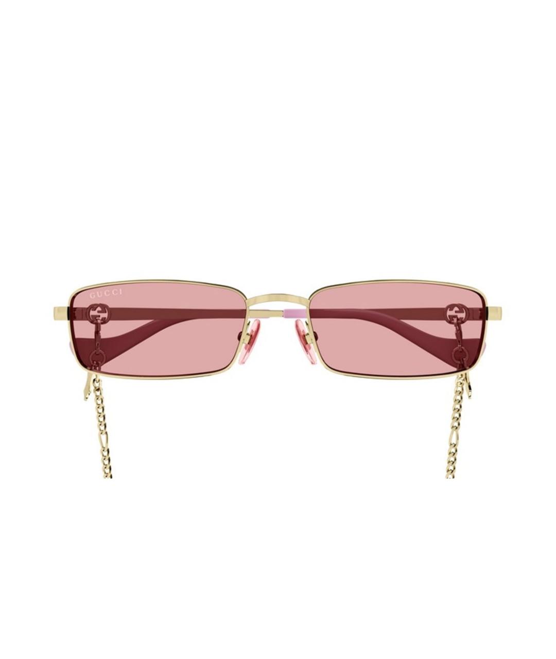 GUCCI Золотые металлические солнцезащитные очки, фото 2