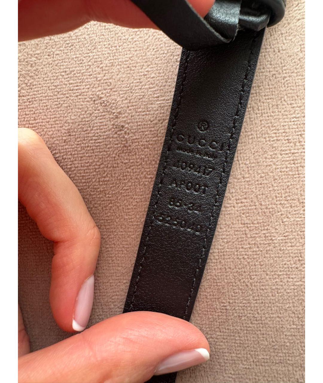 GUCCI Черный кожаный ремень, фото 3