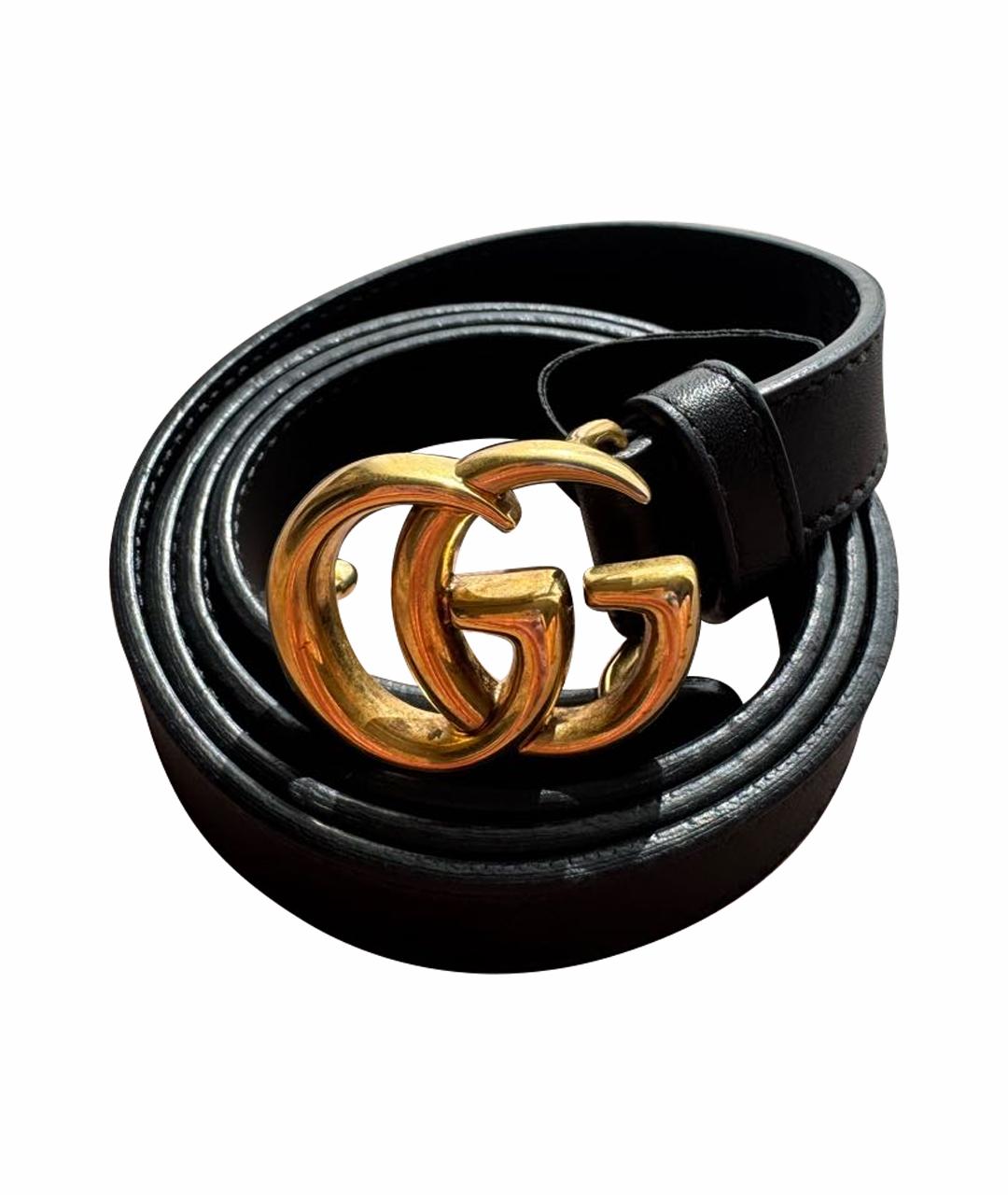 GUCCI Черный кожаный ремень, фото 1